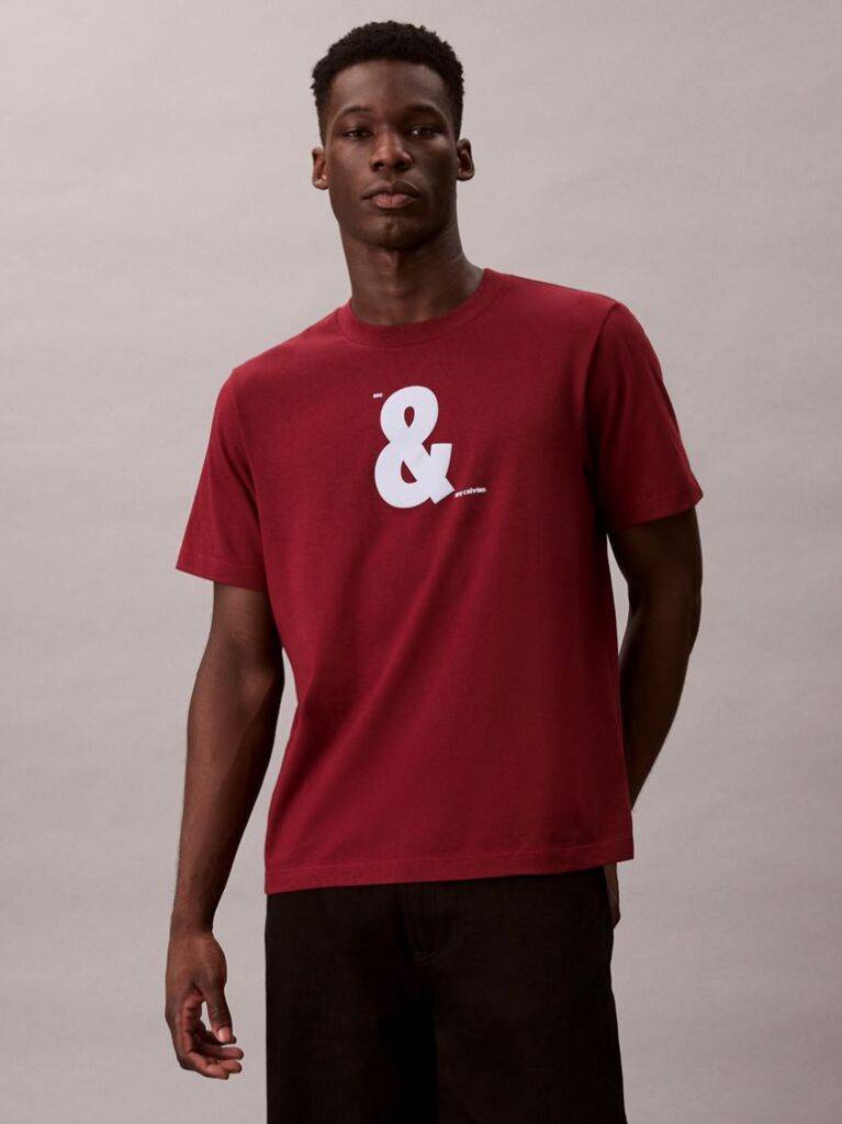 Red And Graphic Relaxed T-Shirt  Men