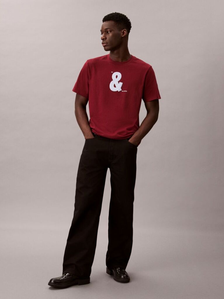 Red And Graphic Relaxed T-Shirt  Men