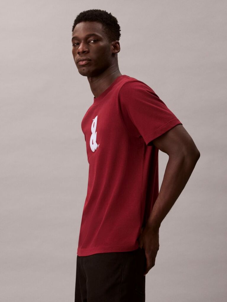 Red And Graphic Relaxed T-Shirt  Men