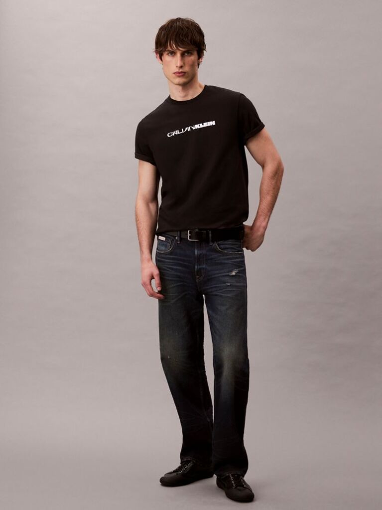 Black Bold Logo Graphic Relaxed T-Shirt  Men