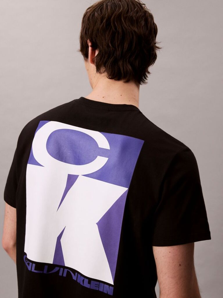 Black Bold Logo Graphic Relaxed T-Shirt  Men