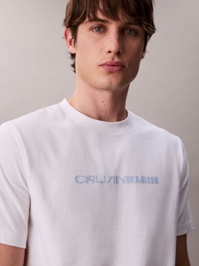 White Bold Logo Graphic Relaxed T-Shirt  Men