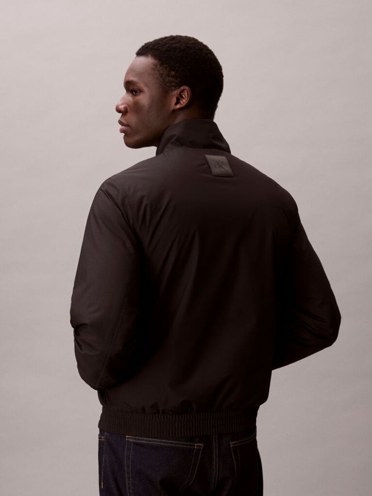 Black Padded Harrington Jacket  Men