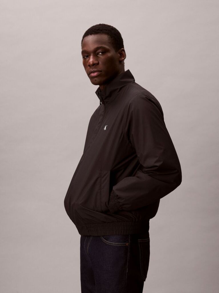 Black Padded Harrington Jacket  Men