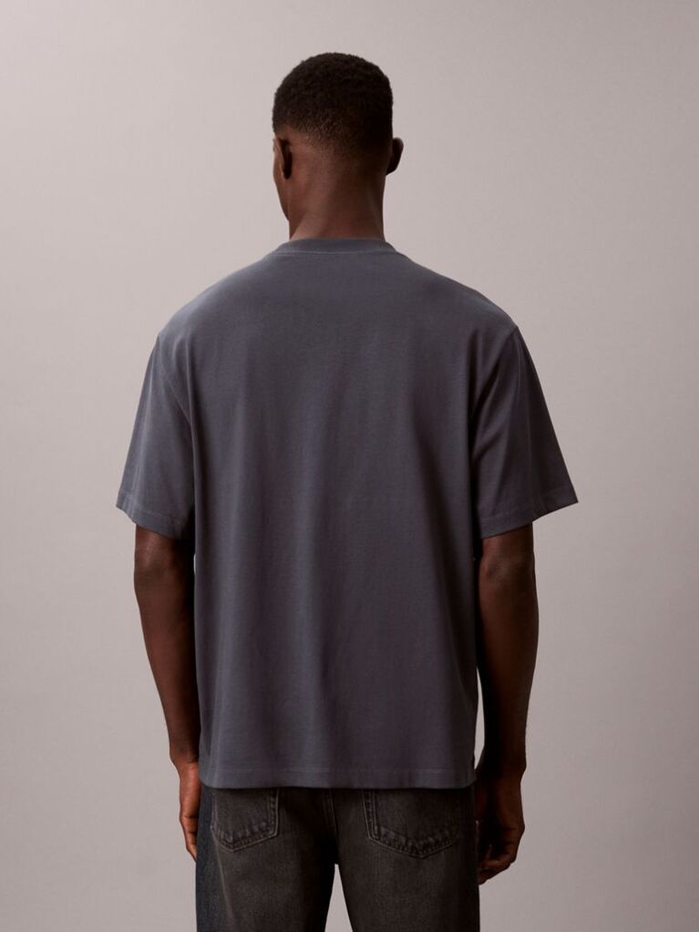 Grey Monologo Graphic Relaxed T-Shirt  Men