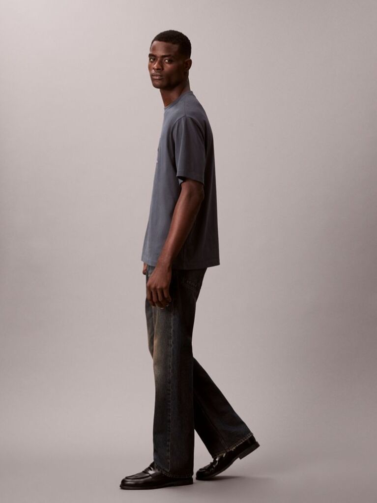 Grey Monologo Graphic Relaxed T-Shirt  Men