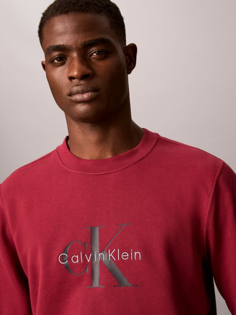 Red Cotton Terry Monogram Sweatshirt  Men