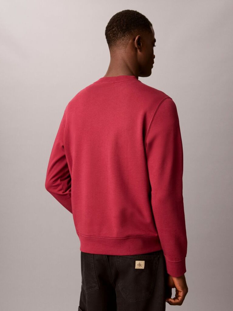 Red Cotton Terry Monogram Sweatshirt  Men