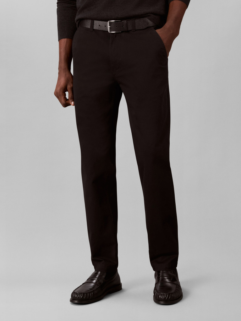 Black Tapered Comfort Cotton Chinos  Men
