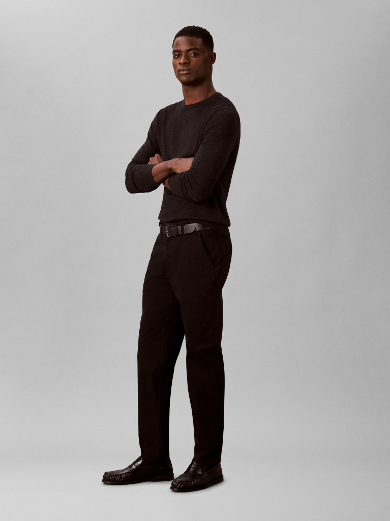 Black Tapered Comfort Cotton Chinos  Men
