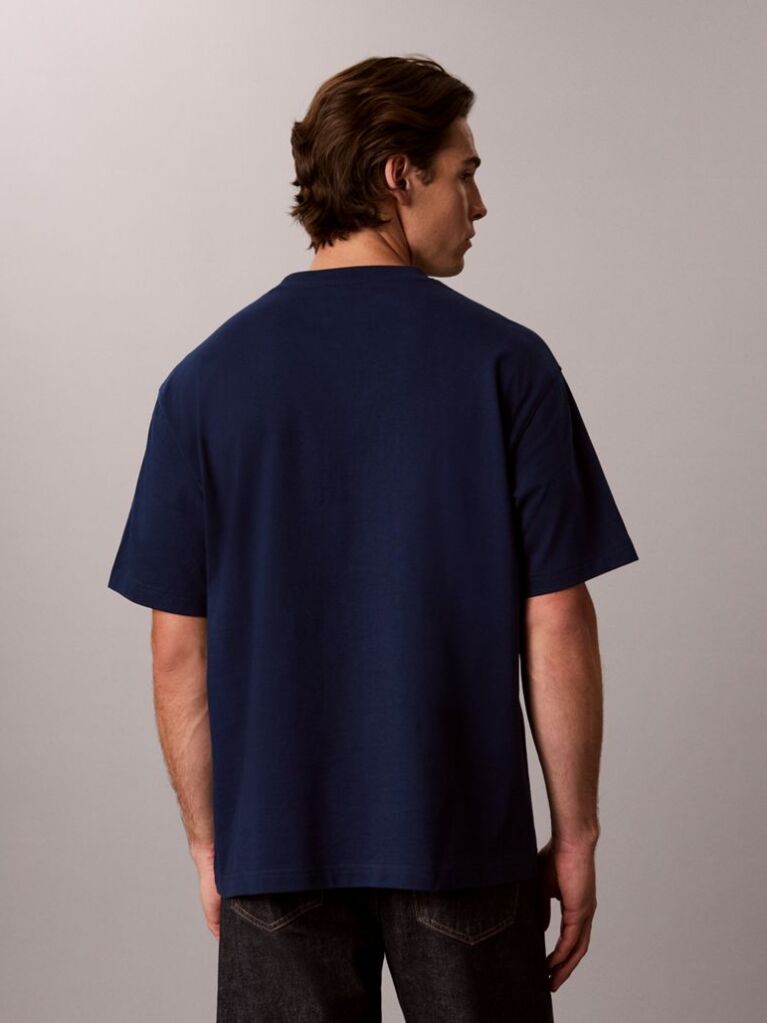 Blue Relaxed Logo Appliqué T-shirt  Men