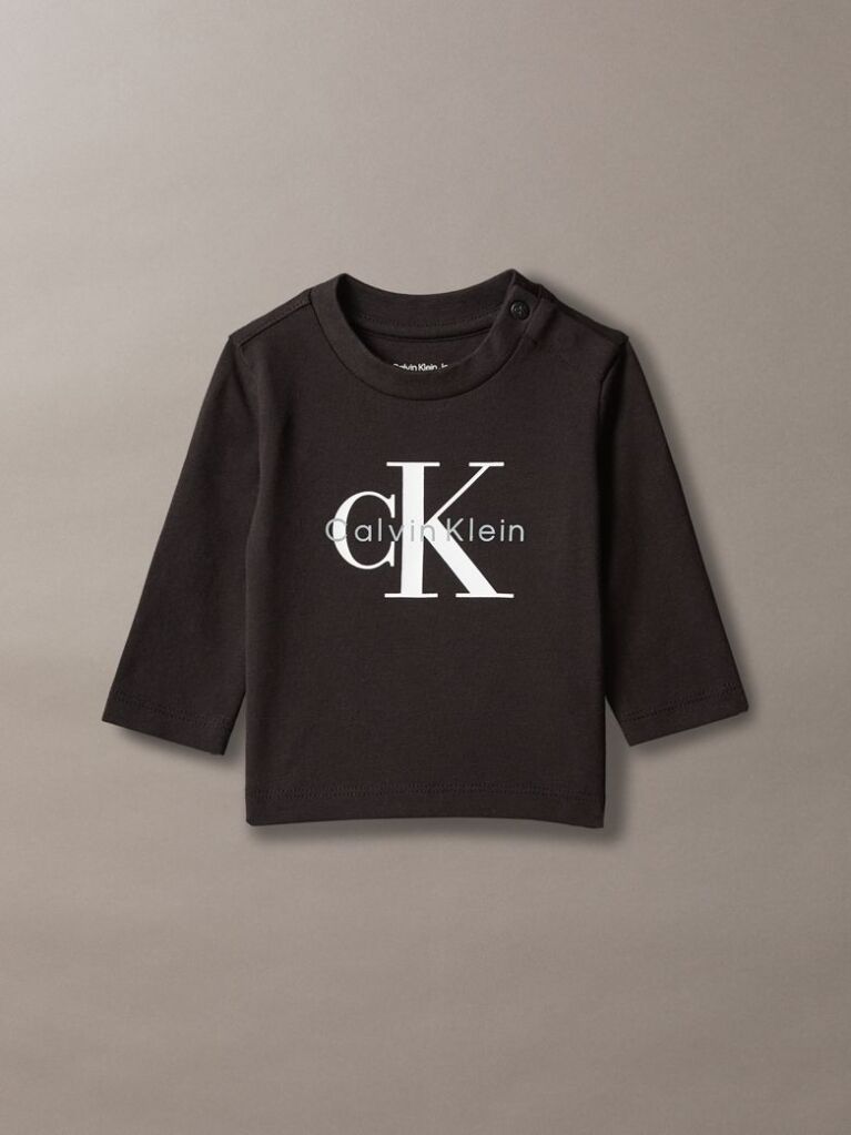 Black Newborn Long Sleeve Logo T-shirt  Newborn