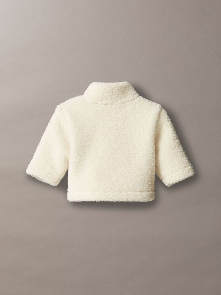 Beige Newborn Teddy Half-Zip Jacket  Newborn