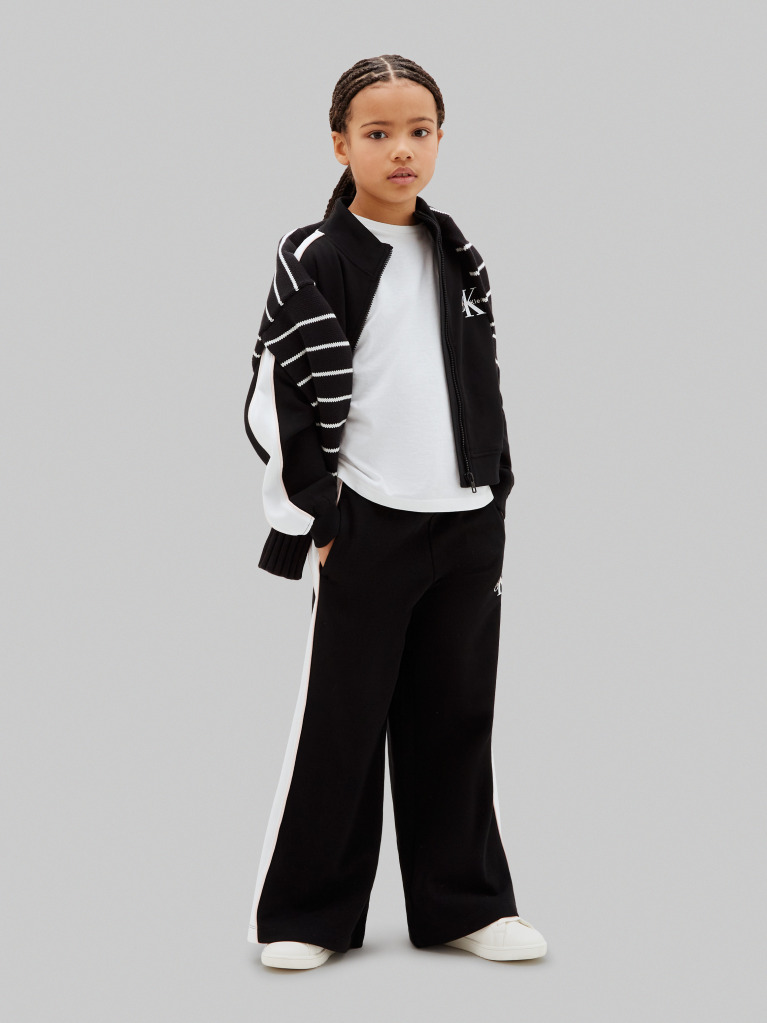 Black Monologo Track Top And Joggers Set  Girls