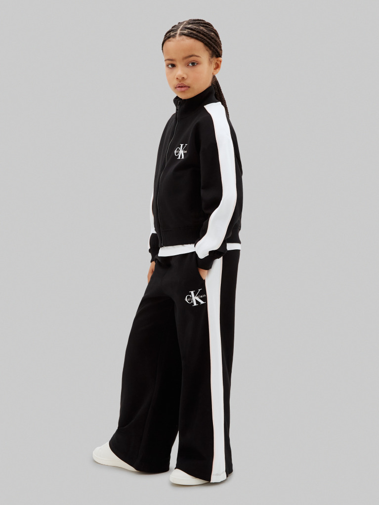 Black Monologo Track Top And Joggers Set  Girls