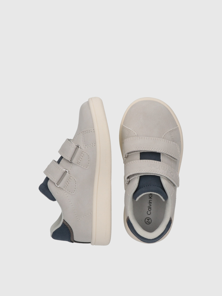 White Kids Low Cut Velcro Sneakers  Kids Unisex