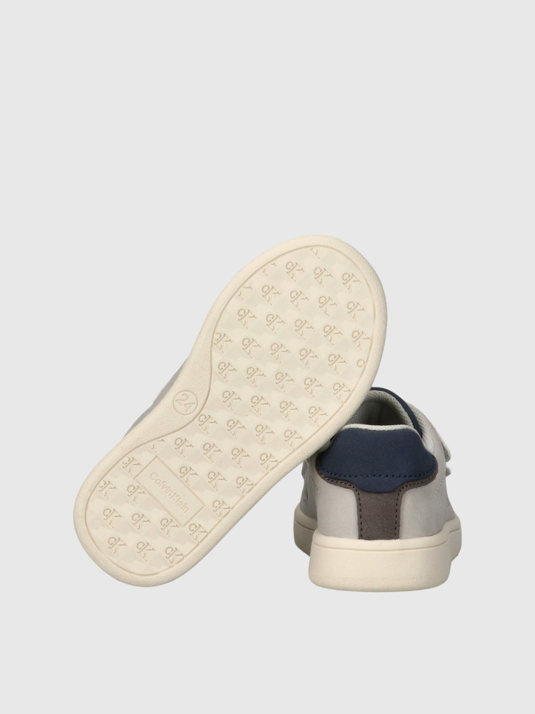 White Kids Low Cut Velcro Sneakers  Kids Unisex
