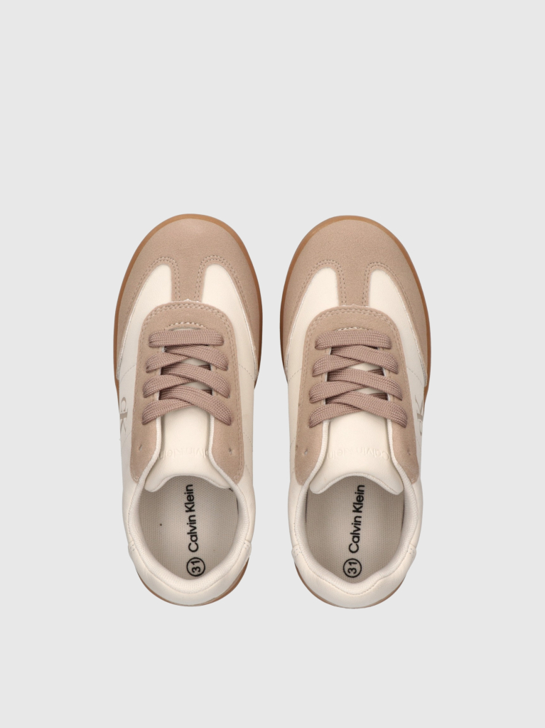 White Kids Low Cut Lace-Up Sneakers  Girls