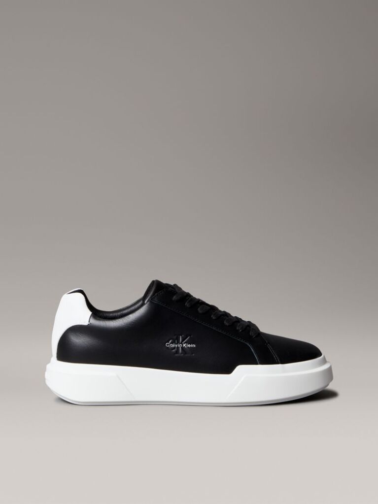 Black Leather Durable Traction NYC Trainers  Men