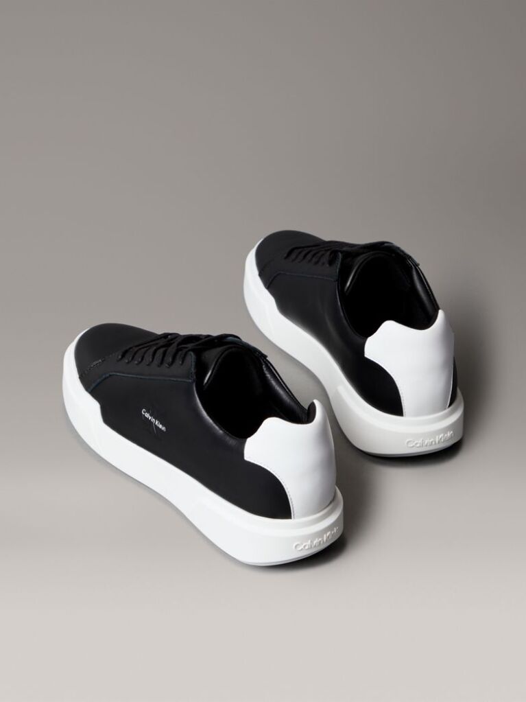 Black Leather Durable Traction NYC Trainers  Men