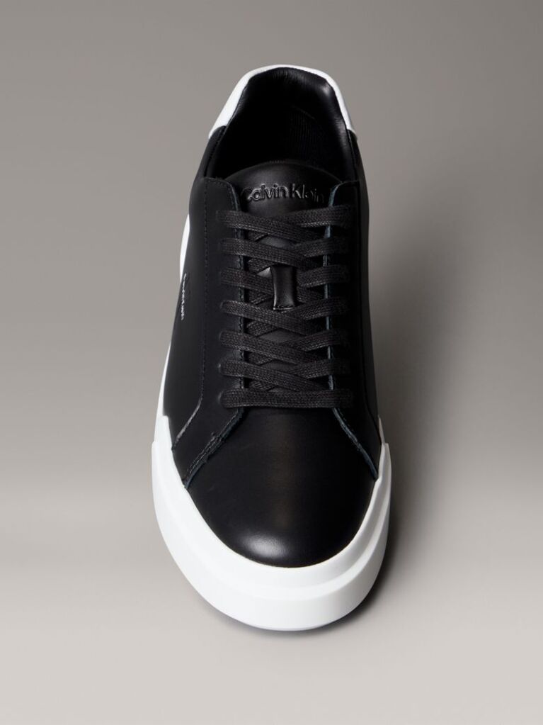 Black Leather Durable Traction NYC Trainers  Men