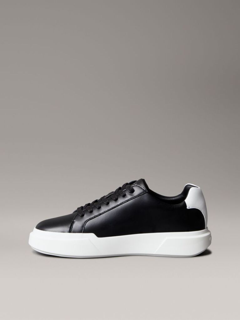 Black Leather Durable Traction NYC Trainers  Men