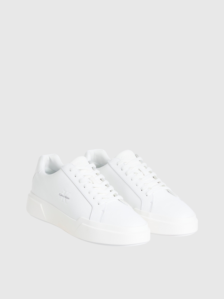 White Leather Durable Traction NYC Trainers  Men