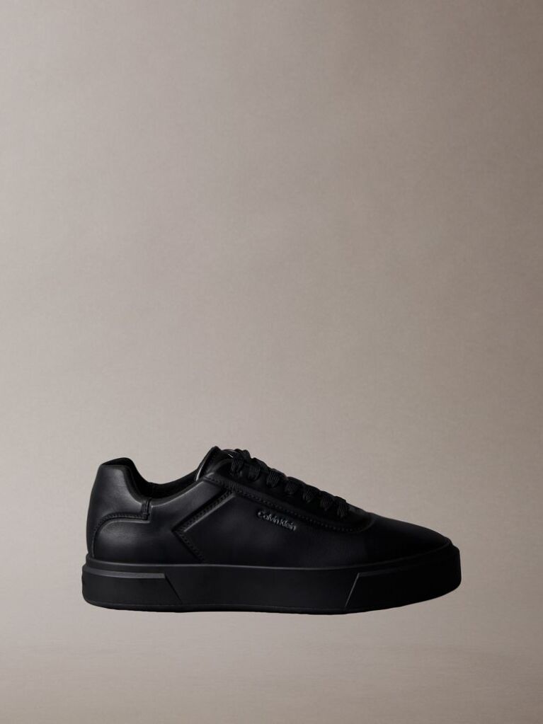 Black Premier - Leather Signature Trainers  Men