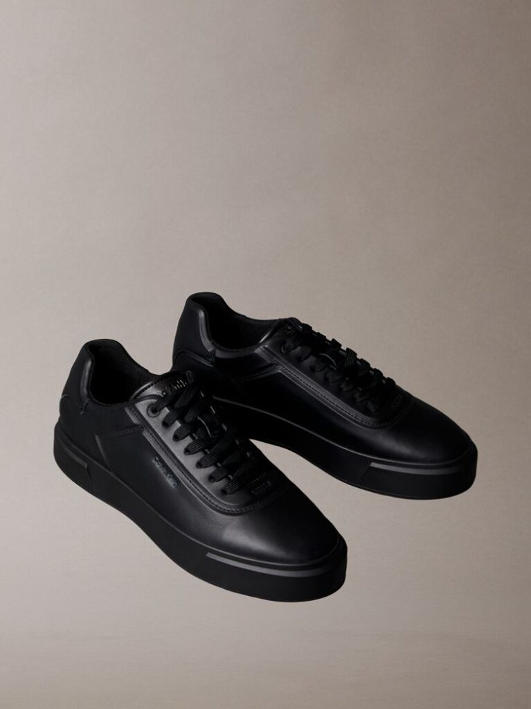 Black Premier - Leather Signature Trainers  Men