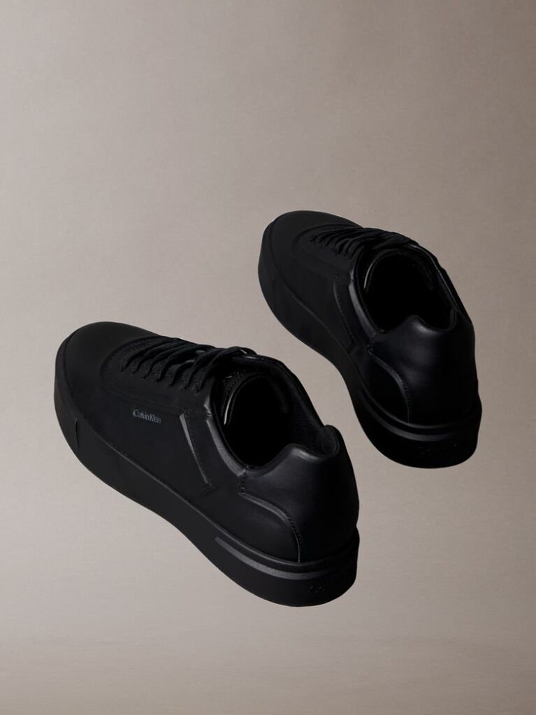 Black Premier - Leather Signature Trainers  Men