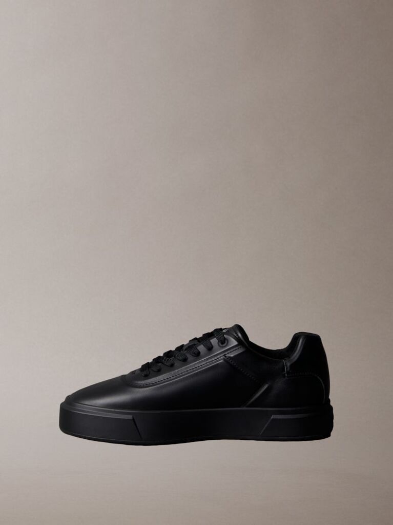 Black Premier - Leather Signature Trainers  Men
