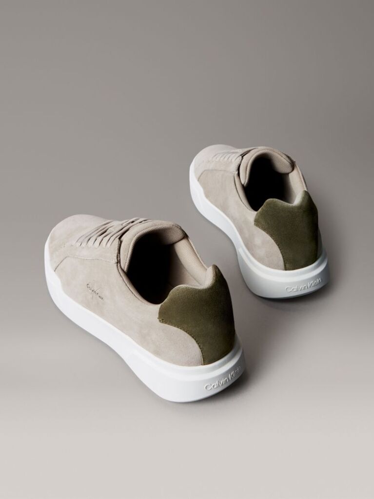 Beige Ck Avenue - Suede Logo Trainers  Men