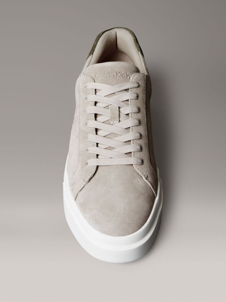 Beige Ck Avenue - Suede Logo Trainers  Men