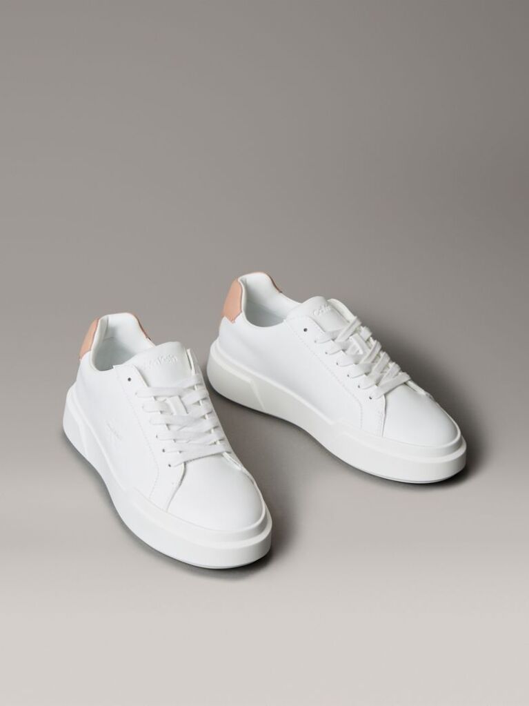 White Leather Durable Traction NYC Trainers  Women