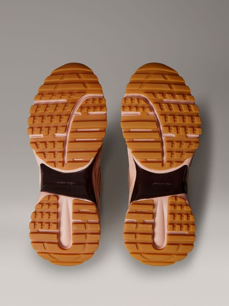 Pink Leather and Breathable Mesh Trainers  Women