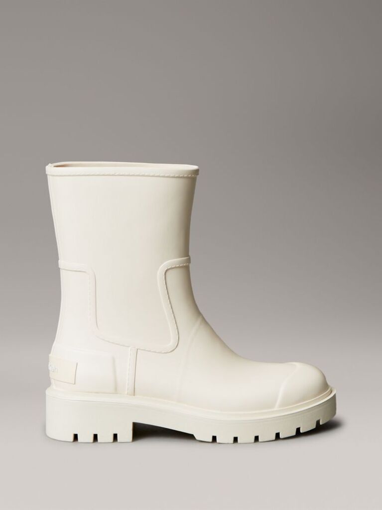 Beige Waterproof Flexible Lug Sole Rainboots  Women