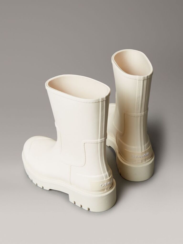 Beige Waterproof Flexible Lug Sole Rainboots  Women