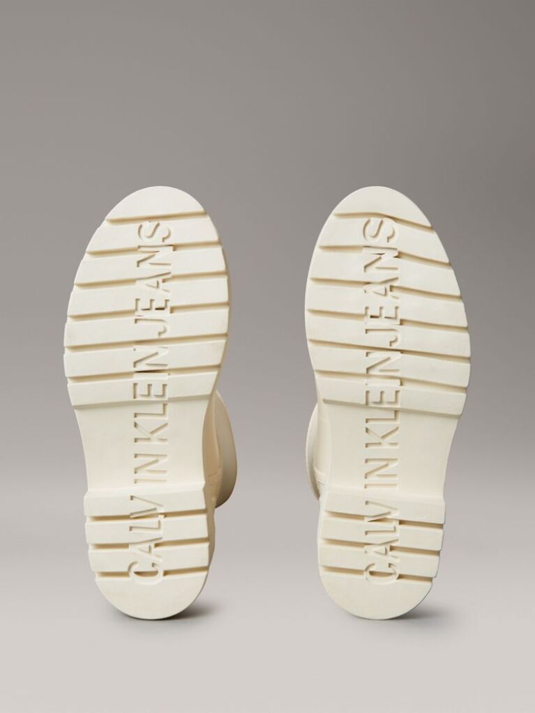 Beige Waterproof Flexible Lug Sole Rainboots  Women